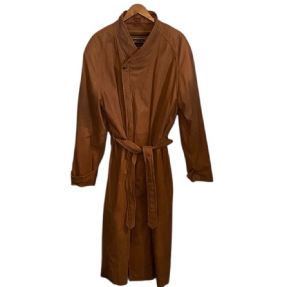 Vintage American Style Brown Leather Belted Trench Coat
Mountain life old money